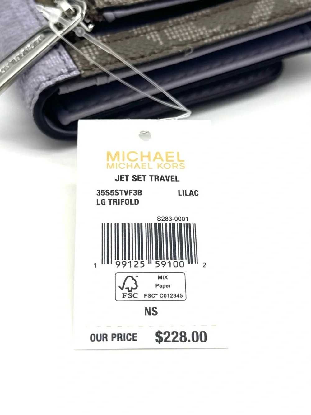 Michael Kors Large Jet Set Travel Trifold Wallet - Lilac